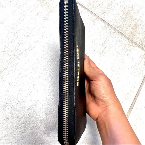 MICHAEL KORS Jet Set Travel Large Crossgrain Leather Wallet black womens - Picture 9 of 10